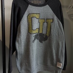 Vintage Gray & Black CU Buffalo Graphic Raglan Sweatshirt